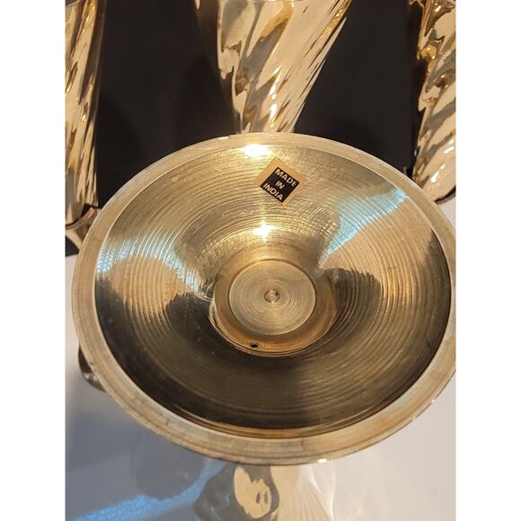 Vintage Brass Champagne Flutes Set of 4 Celebration Toasting Drinkware "READ" - Picture 12 of 16